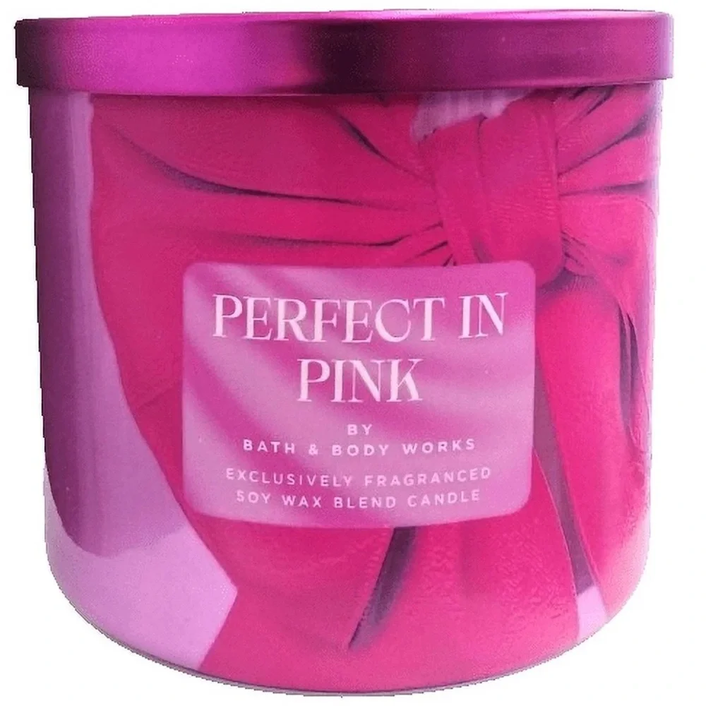 Bath & Body Works Perfect In Pink 3-Wick Candle - Hot Pink - Picture 2 of 2